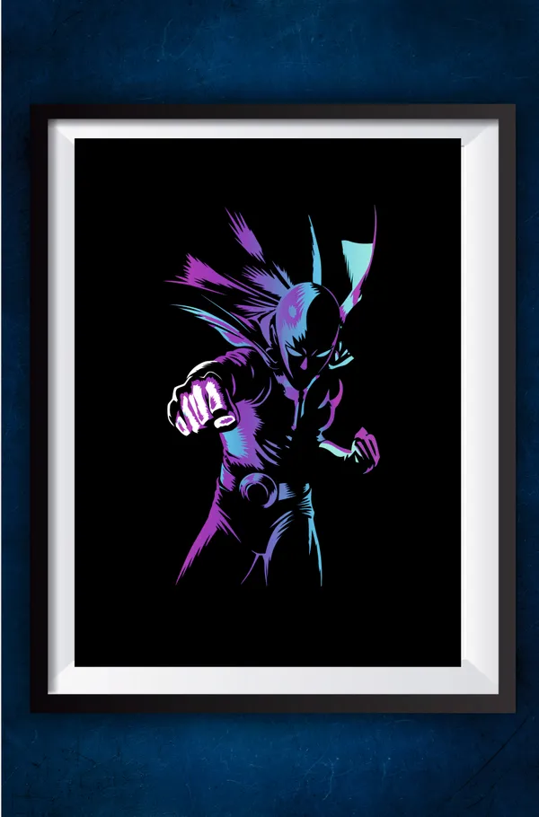 Multicolor_Acrylic_Saitama_Punch_Poster_For_Home_Decor